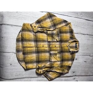Blue B Collection Yellow Plaid Flannel Button Down Shirt T12790 Small Cotton